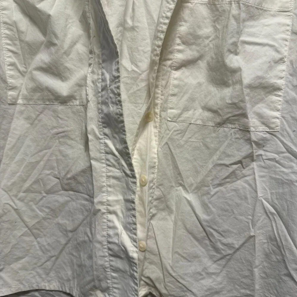 Gap White Cotton Camp Shirt Crop Small - Picture 4 of 7